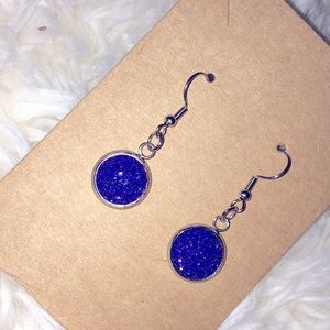 Faux druzy quartz earrings. NEW!!
